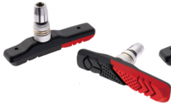 Тормозные колодки, изг. согласно стандарту EN14766/SGS/REACH, пара, черно-красные, инд.упаковка
